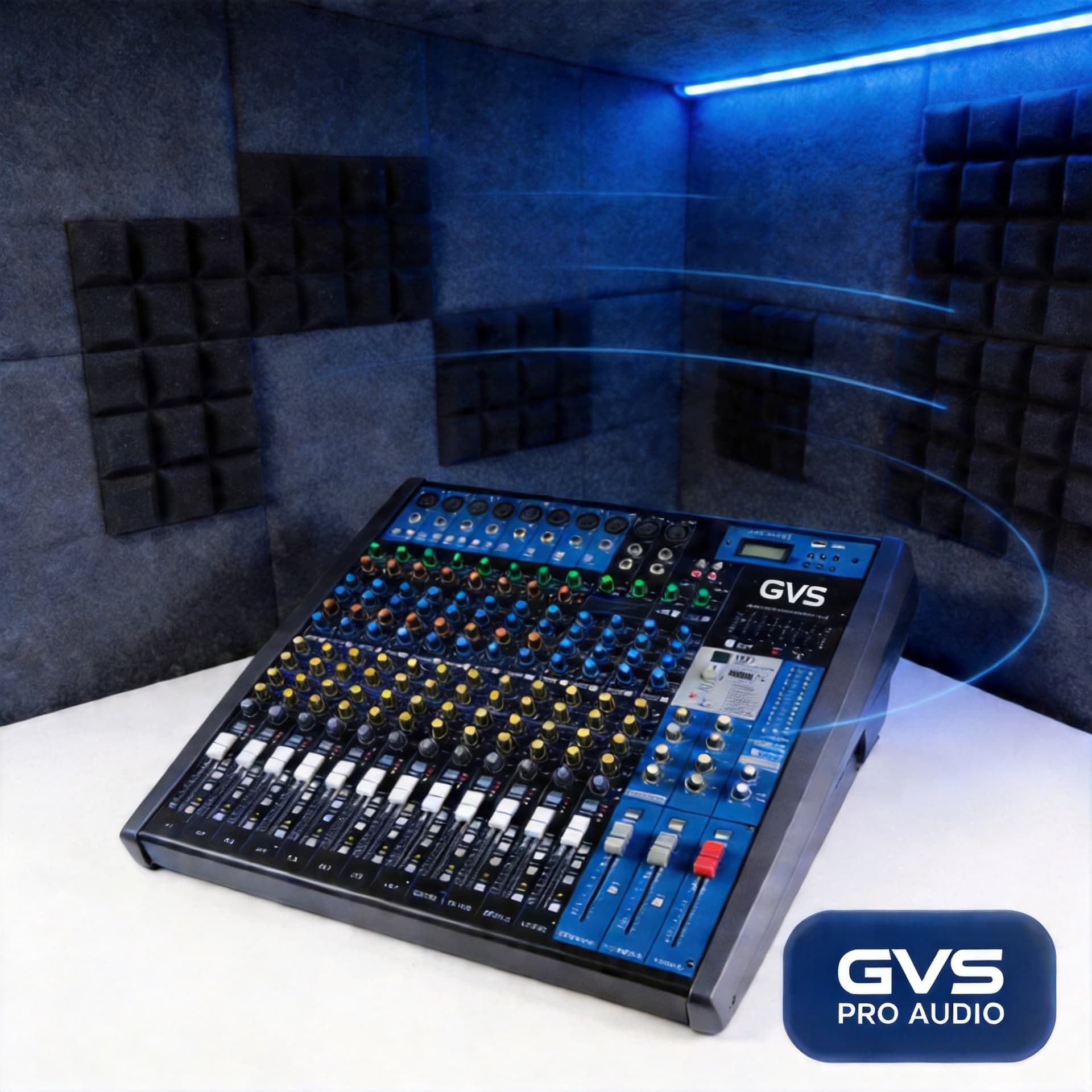 16-Channel Analog Professional Audio Mixer with 48V Phantom Power, EQ, Bluetooth, and USB Digital