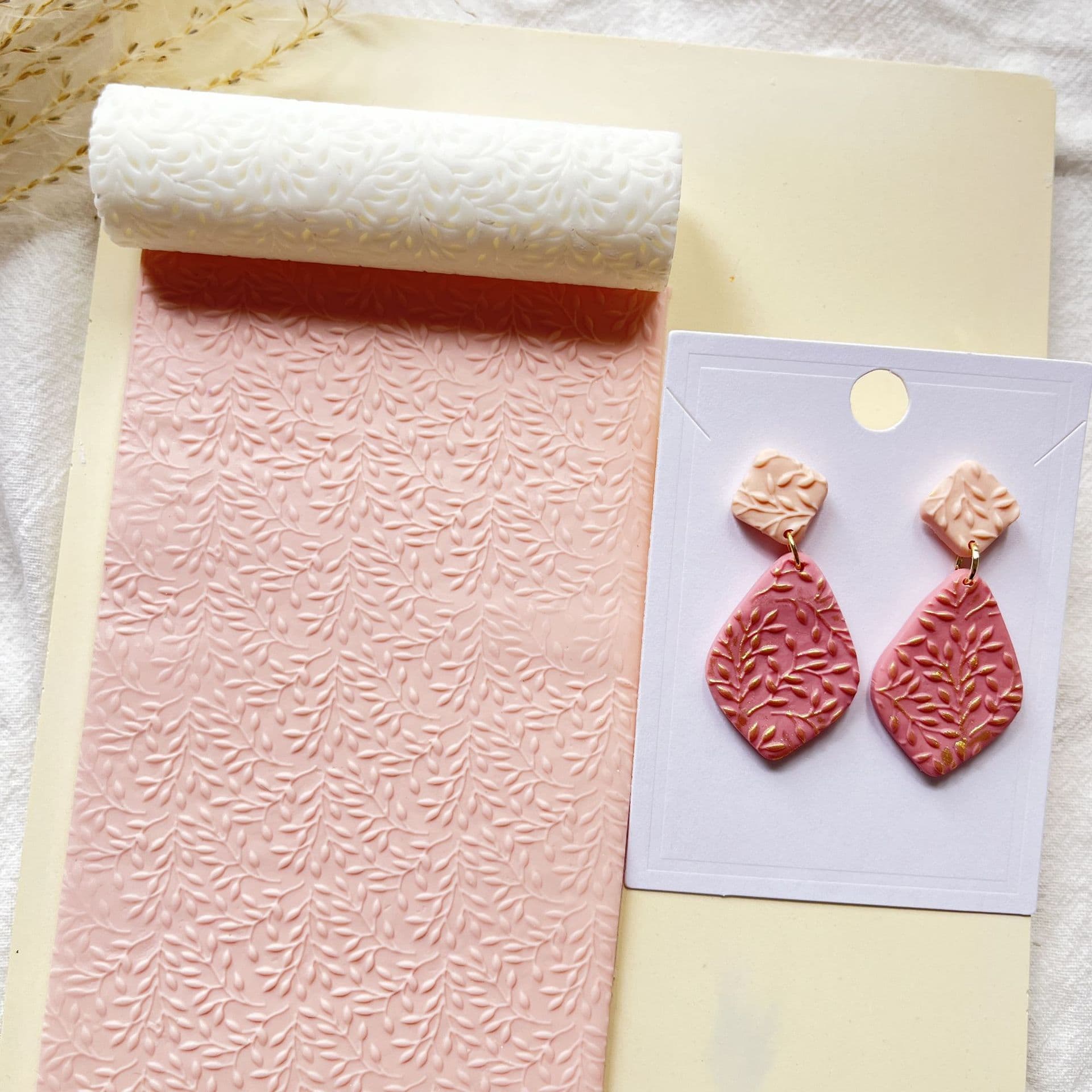Cross-border Intertwined Leaf Polymer Clay Texture Roller High-precision Texture Roller