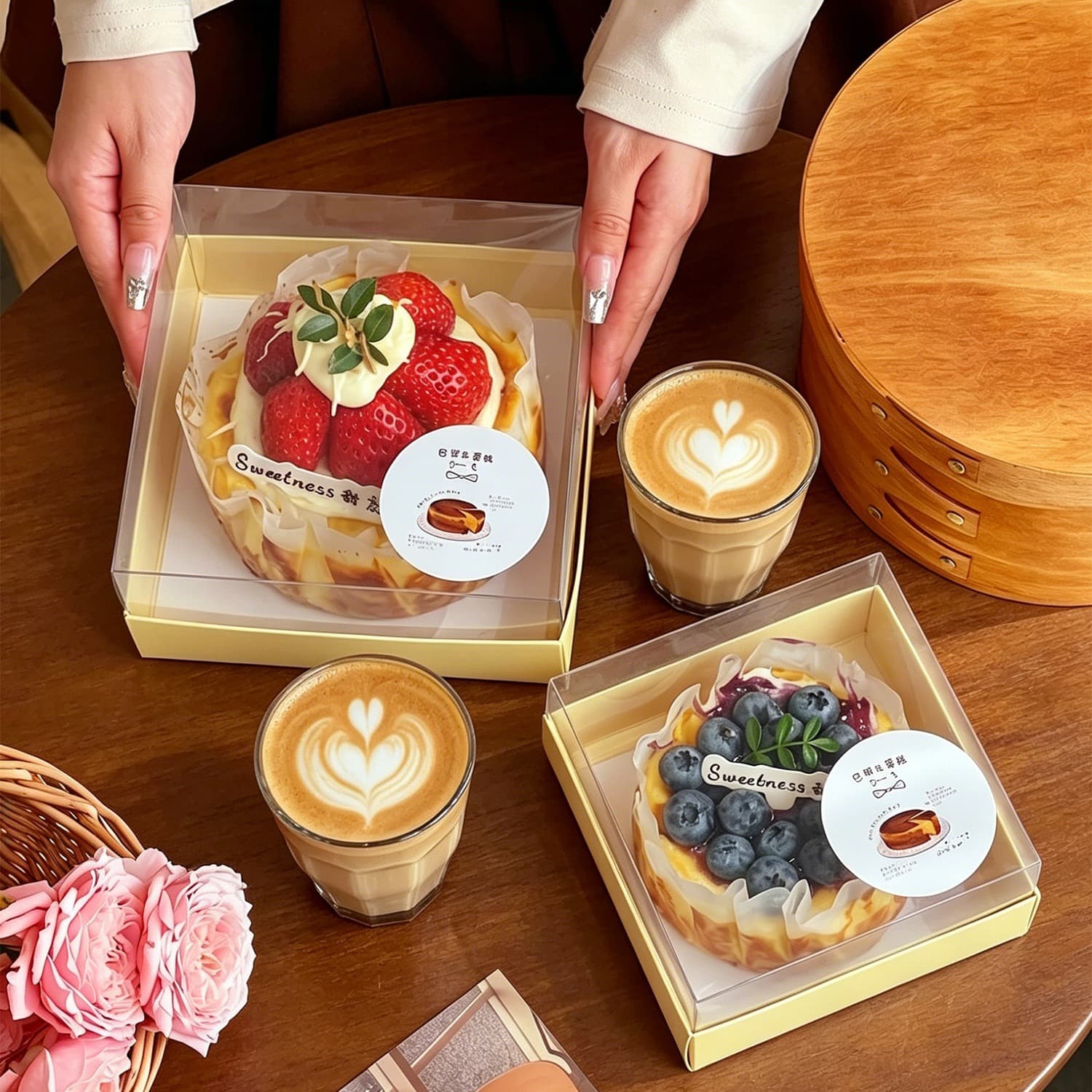 Basque packaging box 4 inches 6 dessert packaging box cheesecake packaging box oil paper mold special baking