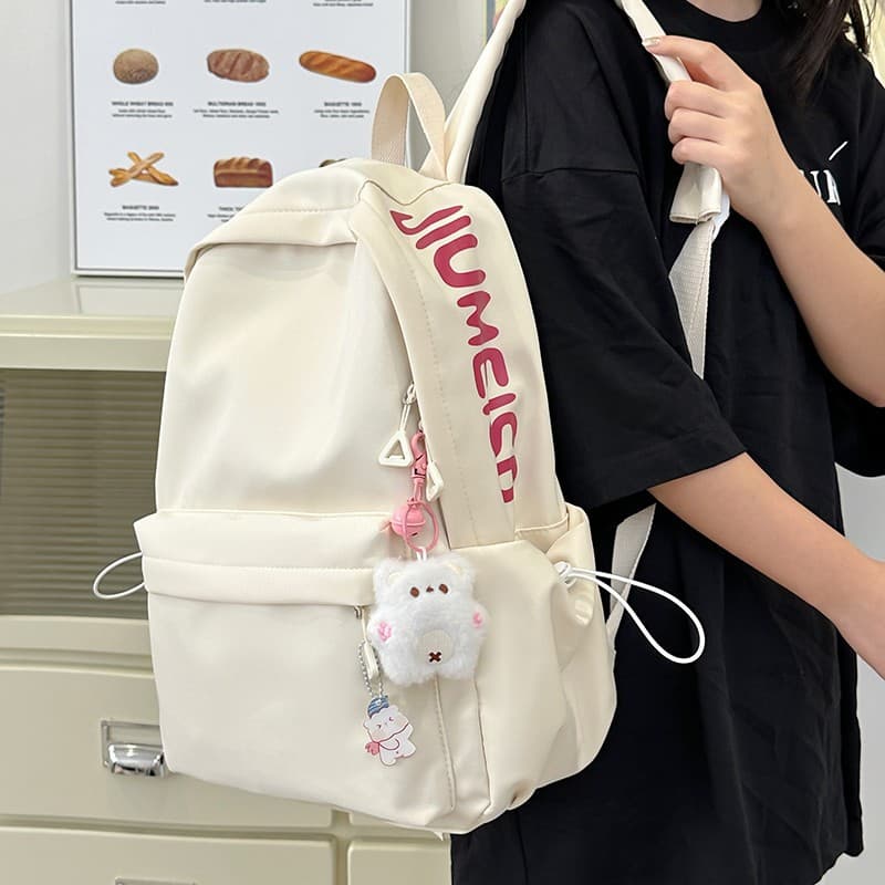 Korean Instagram Fresh Solid Color Backpack, Large Capacity for Classes/Tutoring/Commute, Women's Lightweight Travel Backpack