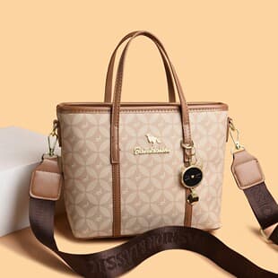 Cross-Border Trendy Niche Design Printed Shoulder Crossbody Bucket Bag, 2026 New Stylish Large Capacity Handheld Bag for Women