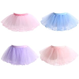 Kids Dance Practice Leotard Girls Ballet Tutu Skirt Half Mesh Tulle Skirt Elastic Performance Tutu Dress