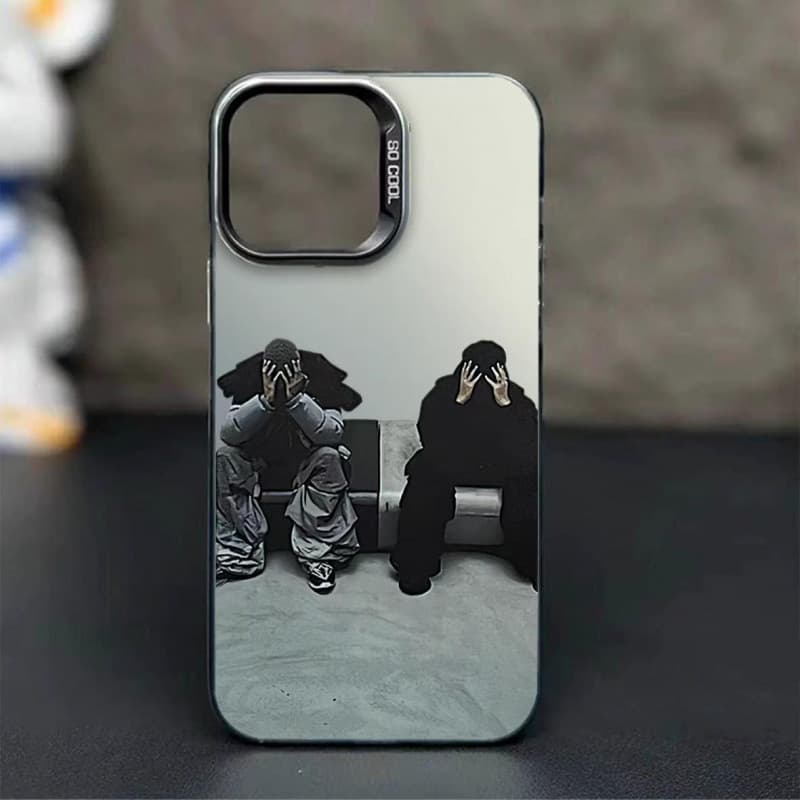 European and American Artistic Men's Colorful Silver Case Compatible with Apple 17/16/15 Pro Phone Case 14 Pro Max 13/12/11 X