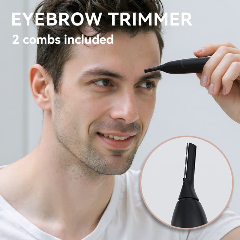 New Cross-Border Men's and Women's Couple Face and Body Trimmer Eyebrow Razor Type-C Rechargeable Replaceable Head Design