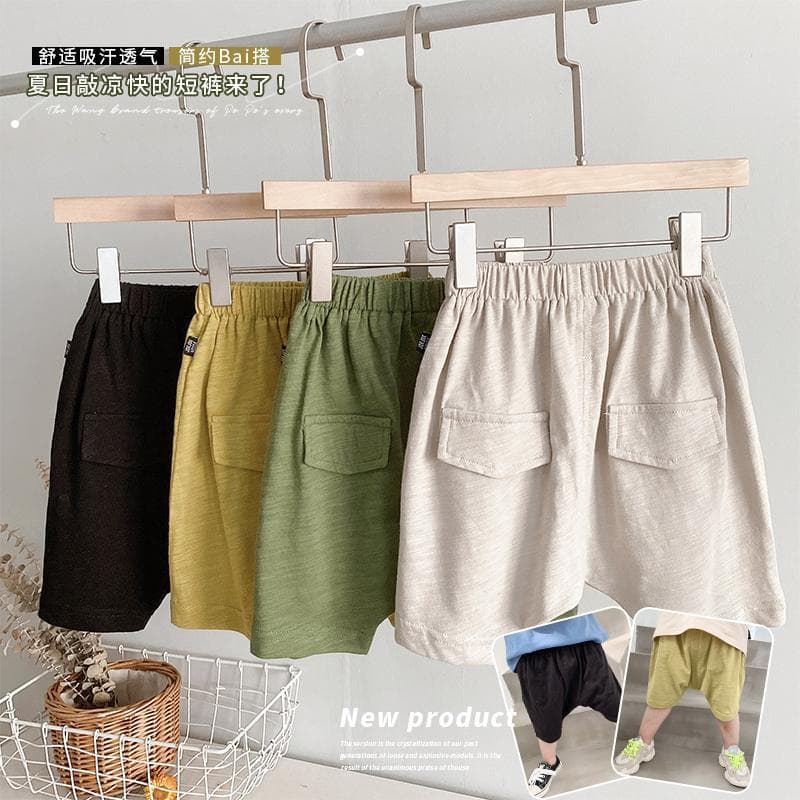 Boys shorts outer wear summer baby thin children's clothing versatile pure cotton casual large pp five-quarter pants fashionable