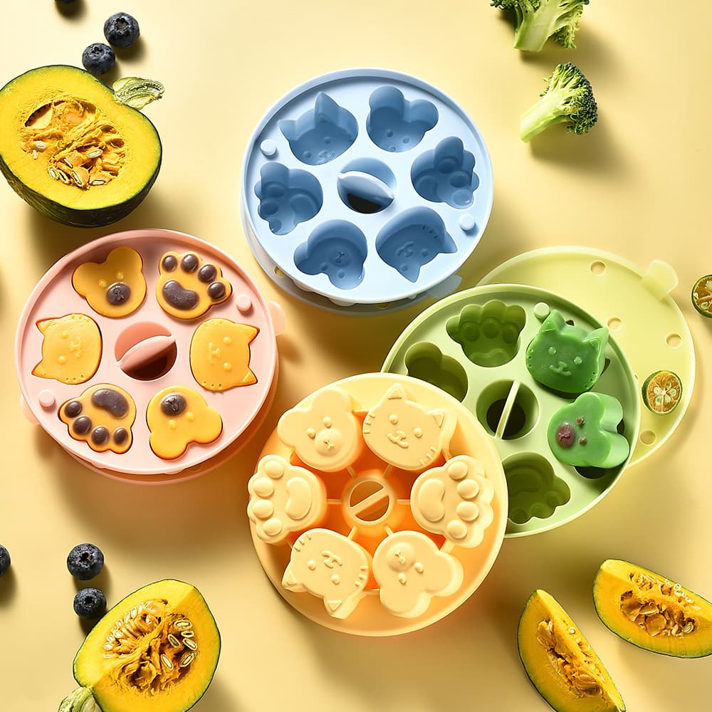 Cross-border cake silicone mold high temperature resistant baby food supplement steamed rice cake mold DIY bear chocolate mold