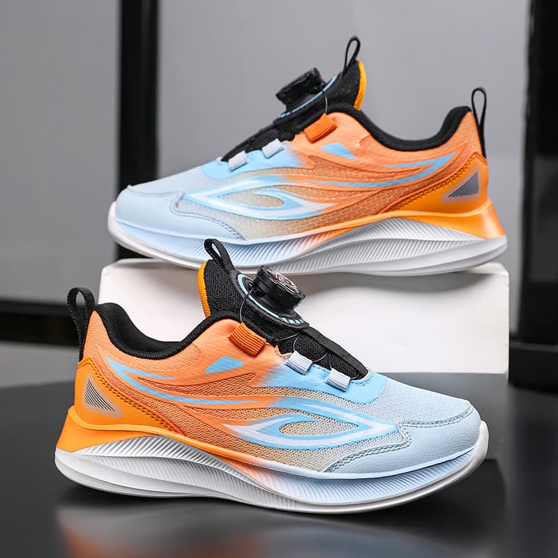 Guirenniao Boys' Summer New Mesh Breathable Running Shoes, Middle and Big Kids Student Shoes, Boys' Sports Shoes