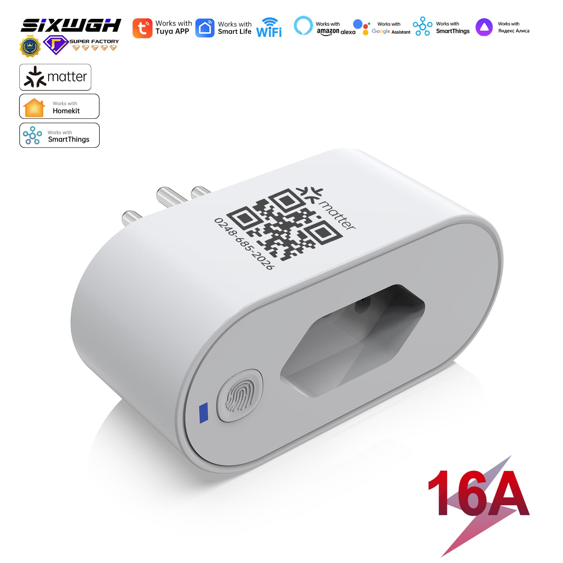 Matter Brazilian standard smart socket plug Smart life remote control metering 16A voice Alexa
