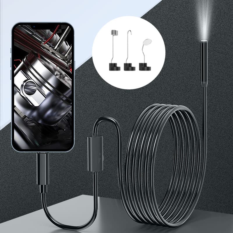 New Apple Direct-Connect Endoscope, HD Android Type-C 3-in-1 Industrial Pipeline Inspection Tool for Phones