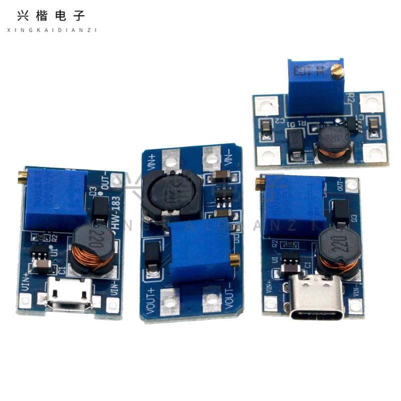 DC-DC Boost Module 2A Boost Board Input 3V/5V to 5V/9V/12V/24V Adjustable MT3608