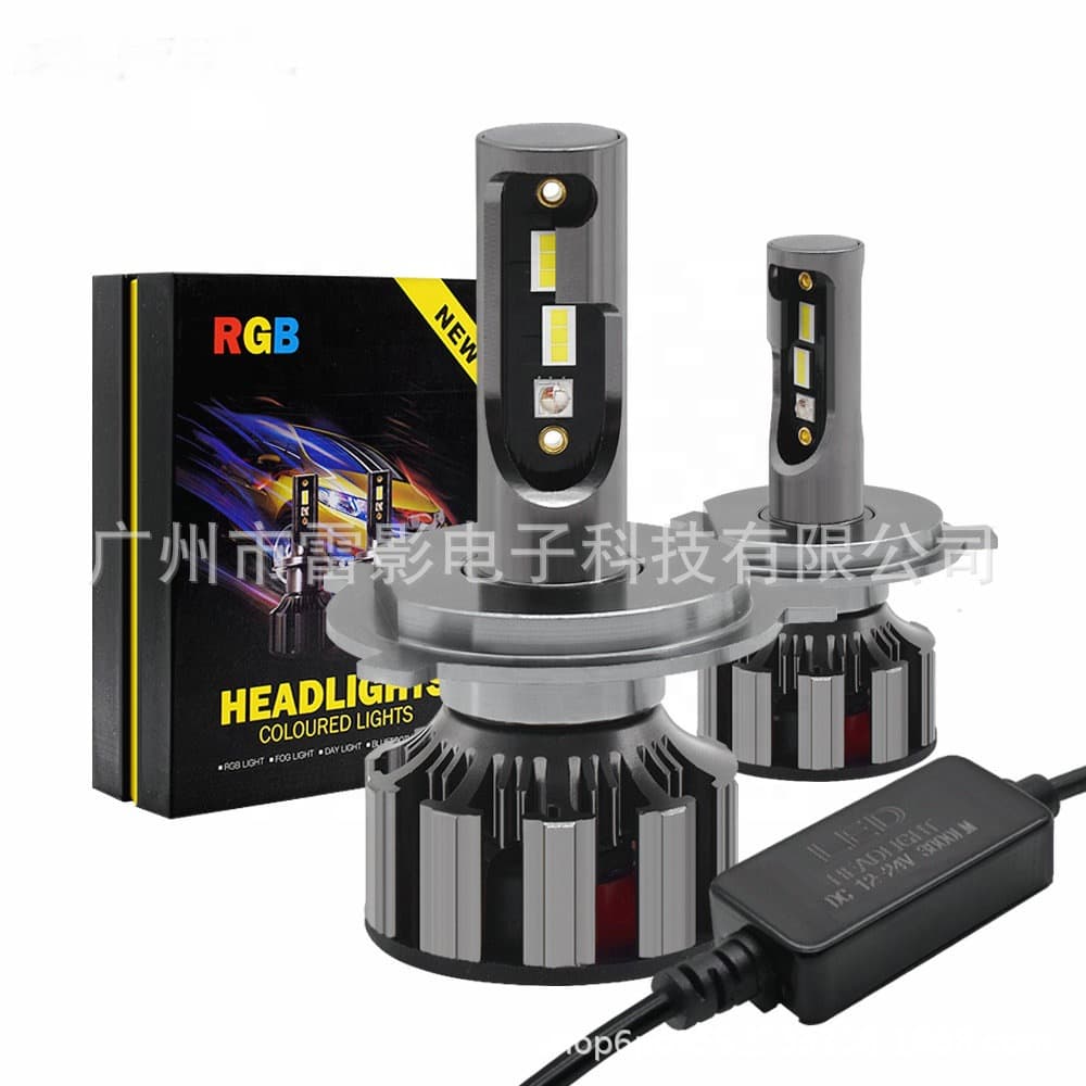 [Cross-border Hot Sale] Colorful RGB Car LED Headlight Fog Light Control Dimming Mobile Phone APP Bluetooth Demon Eye
