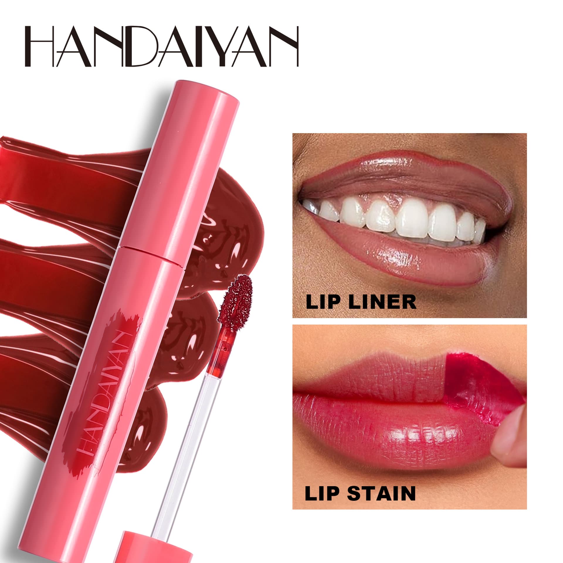 Cross-border Peel-off Lip Gloss 6 Colors Lipstick handaiyan Matte Lip Gloss Matte Finish Long-lasting Color Staining Peel-off Lip Gloss