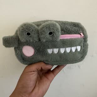 Cross-border Wholesale Cute Cartoon Rabbit Crocodile Plush Pencil Case Large Capacity Pencil Pouch Storage Bag Student Pencil Box