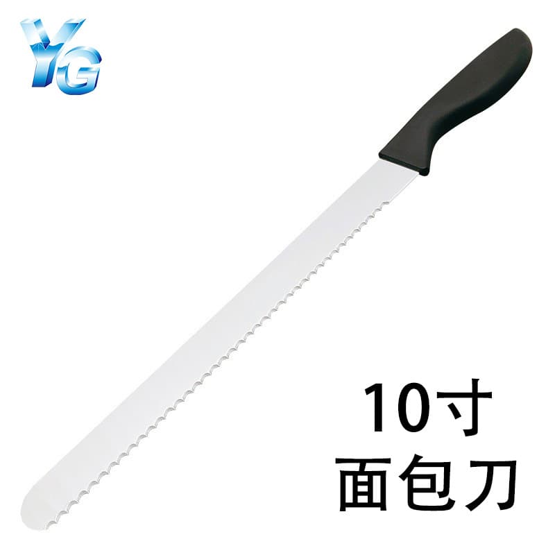 Factory Direct Plastic Handle Stainless Steel 10-Inch Bread Knife, Serrated Baking Knife, Toast Knife, Sandwich Cake Knife
