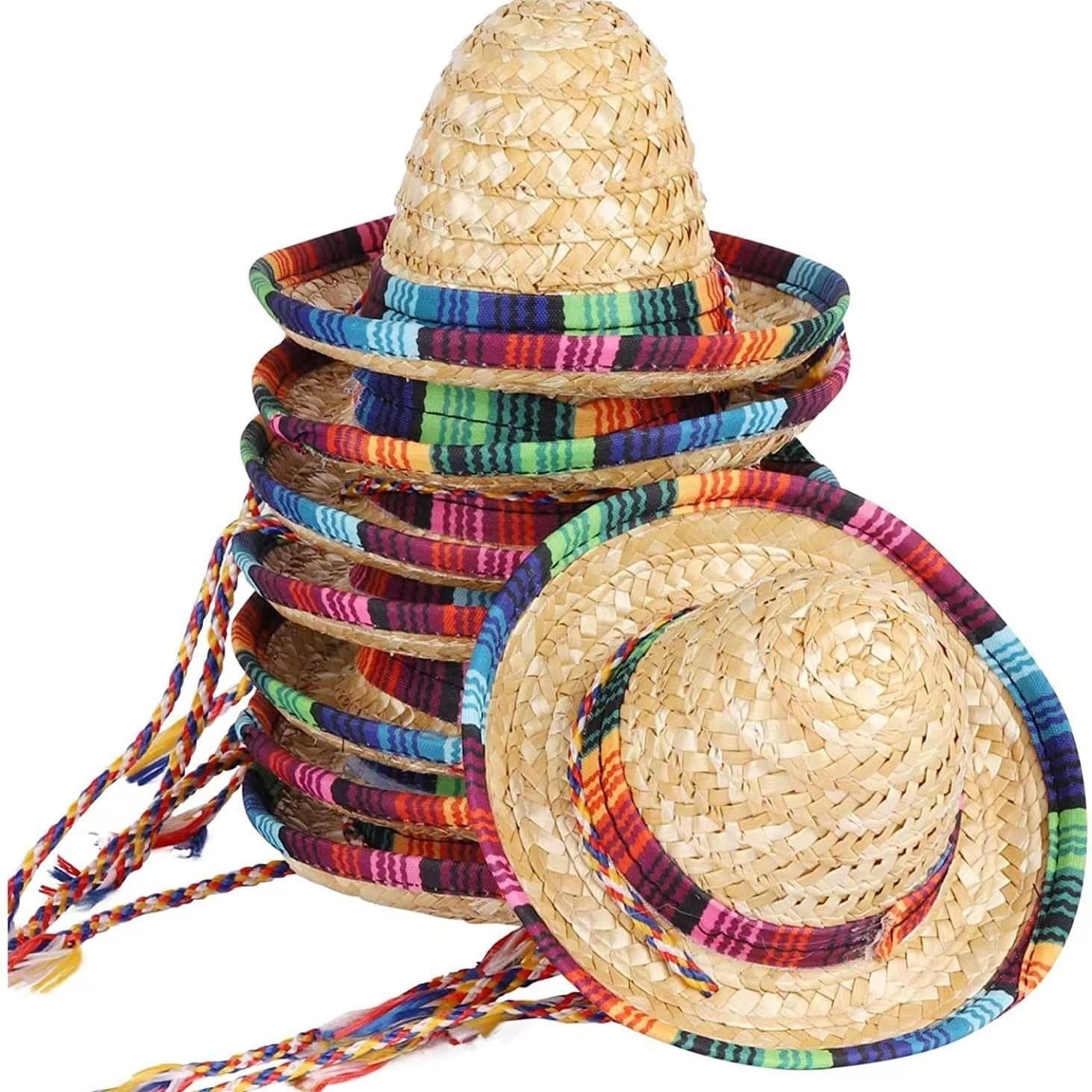Mexican Fiesta Hat Headband, Mini Mexican Straw Hat Headband