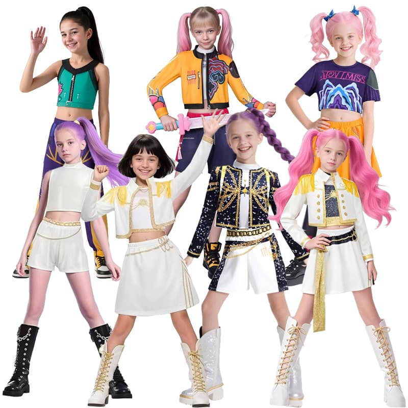 Demon Hunters Halloween Children's Performance Cosplay Hero Costume Girls Demon Hunters