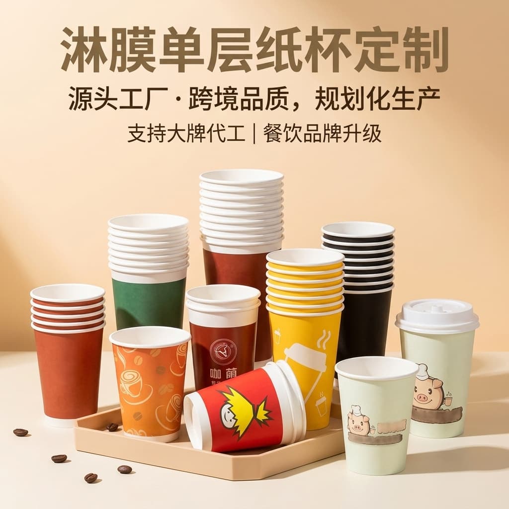 Disposable single layer coated paper cup thickened single layer double coated hot and cold drink coffee cup Coke cup with customizable logo