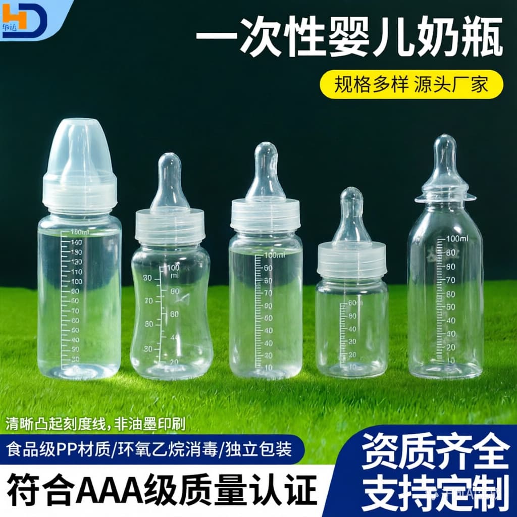 Disposable Newborn Baby Bottle, Portable PP Material, Hospital-Grade Plastic Bottle Wholesale