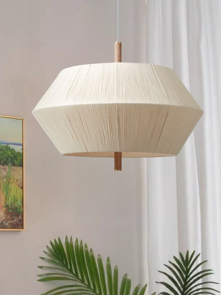 Medieval solid wood bedroom woven chandelier Japanese-style wabi-sabi style cotton thread bed and breakfast living room lamp retro hemp rope restaurant lamps
