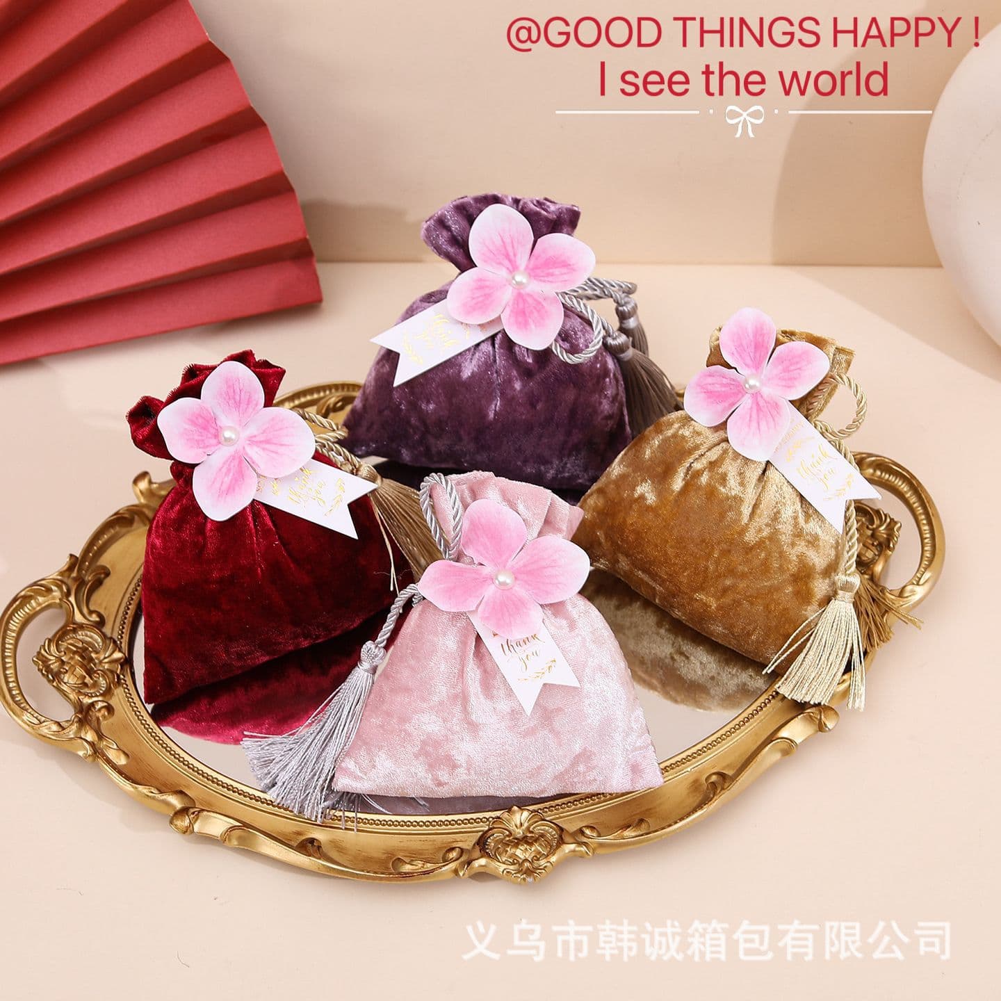 Velvet Wedding Candy Bags, Chinese Style Candy Boxes, Creative Chinese Wedding Favor Bags Wholesale