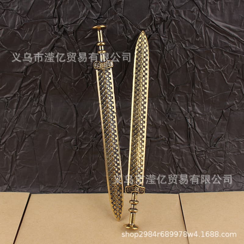 Ancient Weapon Ornament King Yue Sword 14cm King Goujian of Yue Sword Brass Weapon Model Collectible Brass Craft