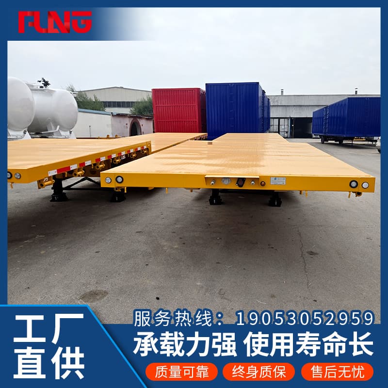 Factory direct supply of 13.7mm cross-section flatbed semi-trailer transport vehicle, tractor-trailer, flatbed semi-trailer.