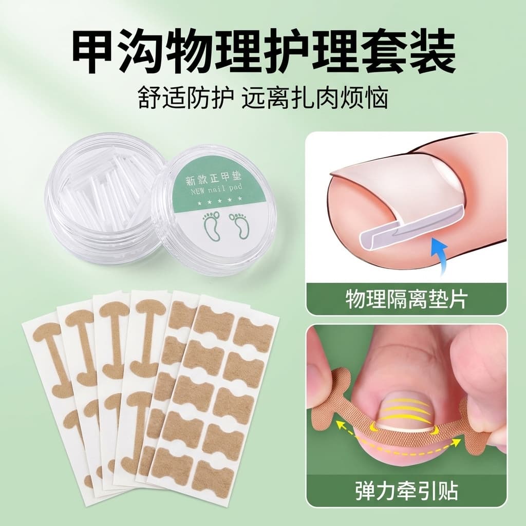 Cross-Border Ingrown Toenail Filling Pad Sleeve, Straightening Nail Pad, C-Shaped Nail Groove Pad, Ingrown Toenail Corrector, Pedicure Tool, Nail Groove Pad