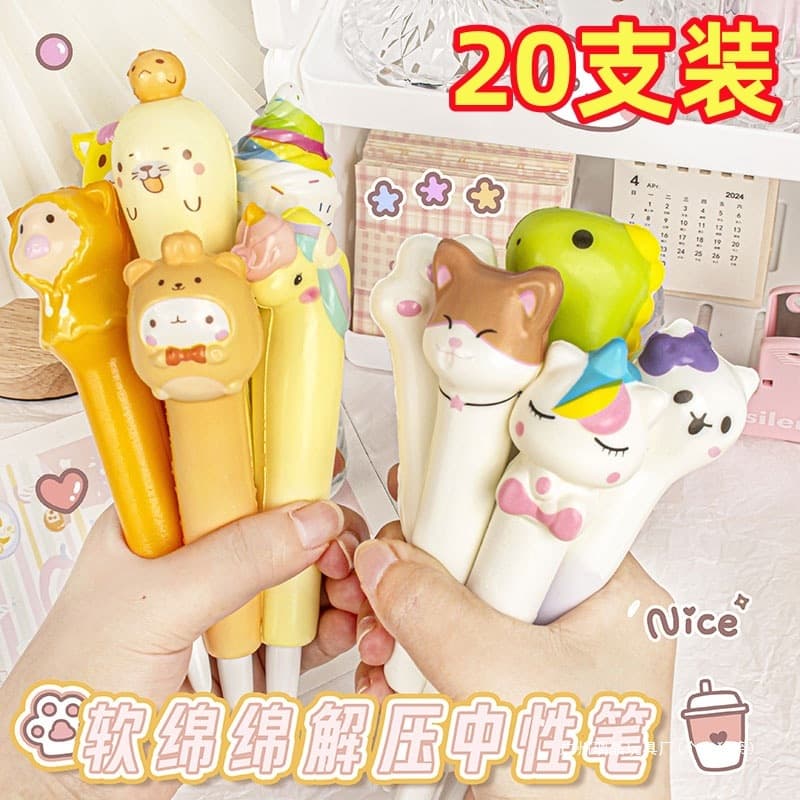 Stress Relief Pen Little Pink Pig Squeeze Pen Soft Student Squeeze Pen Cute Super Adorable Gel Pen Creative Stress Relief Pen