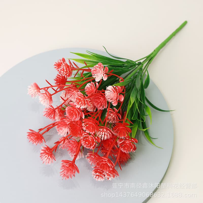 Artificial Flower Bouquet Plastic Fake Water Grass Simulation Greenery Partition Decoration 5-Fork Pineapple Core Indoor and Outdoor Flower Arrangement