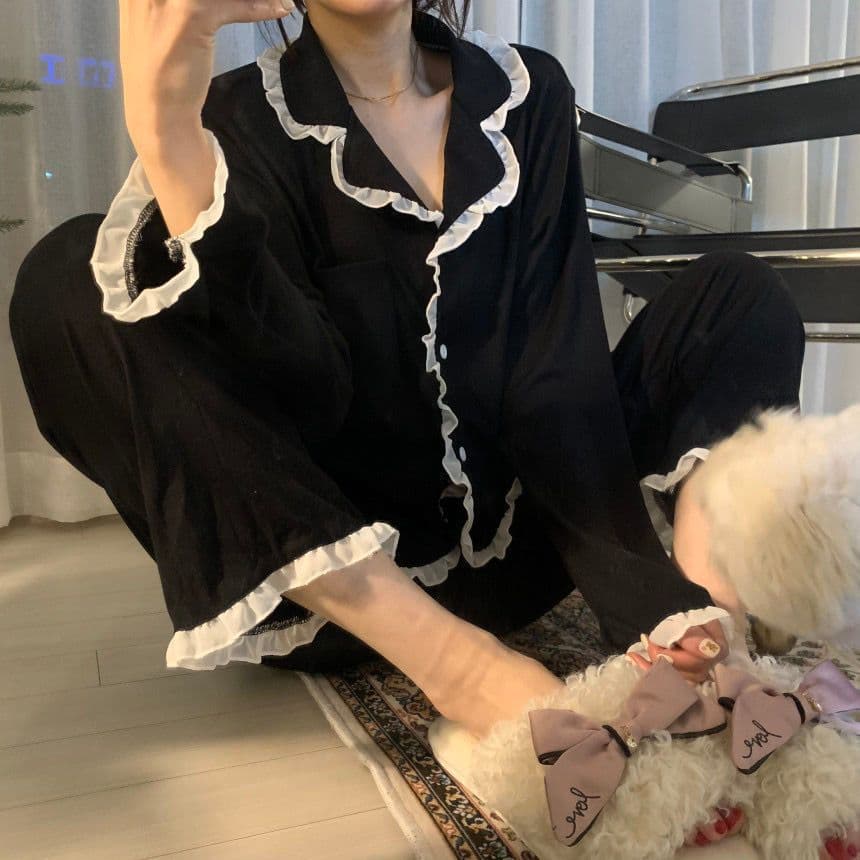 Women's Pajama Set Long Sleeve Long Pants Cute Sweet Princess Style Plus Size Loose Cardigan Wearable Out Homewear Summer