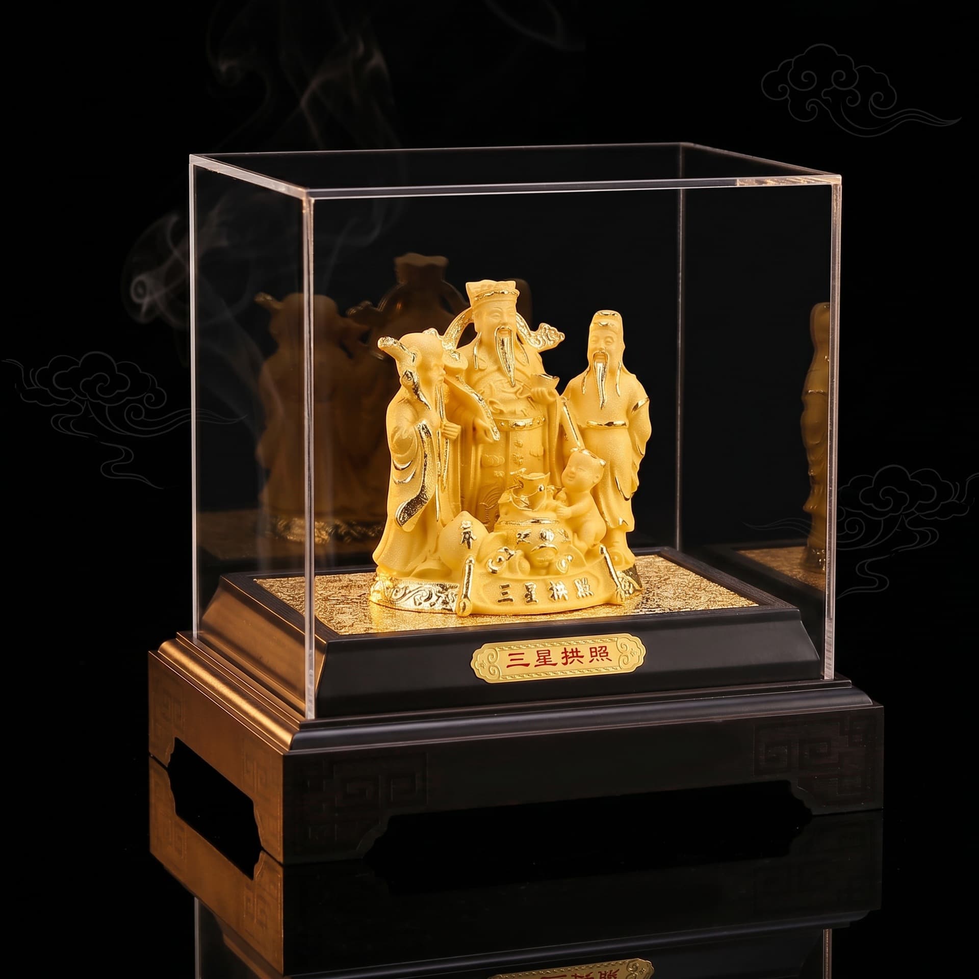 Rongsha gold three-star longevity star longevity star blessing and longevity craft gift company gift birthday ornaments living room ornaments