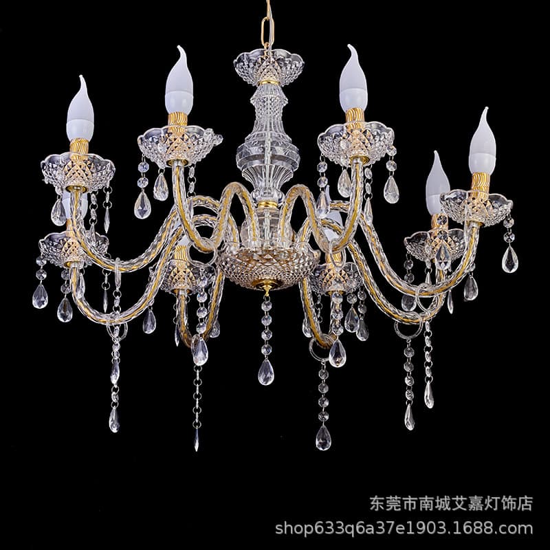 2022 New Crystal Hanging Lamp Wedding Props Acrylic Decorative Scene Setting Road Lead Lighting Fixture Festive Supplies