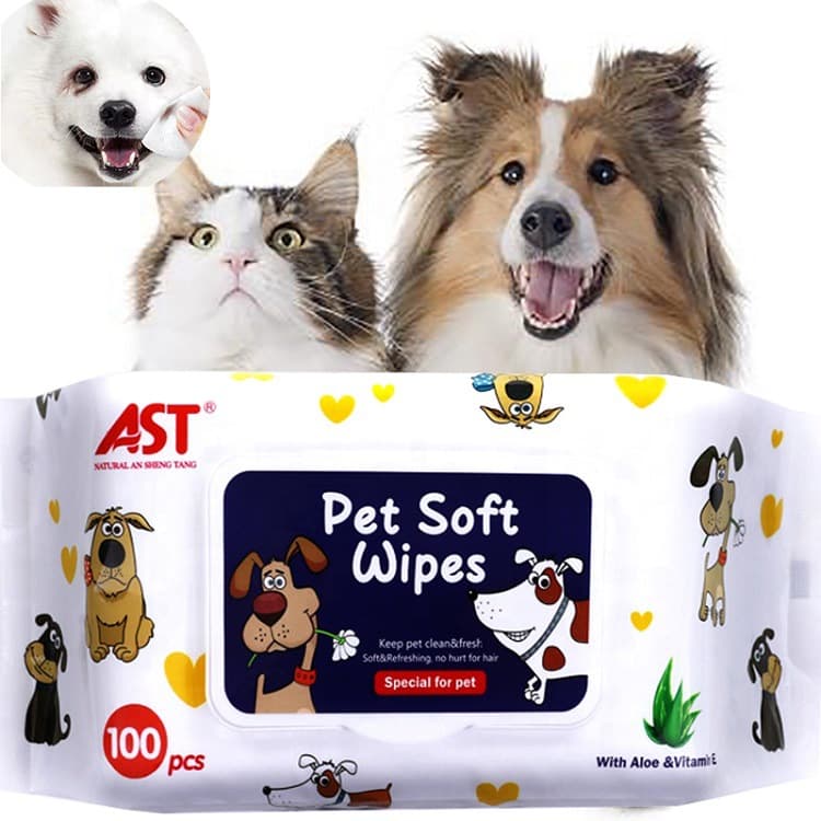 Pet Wet Wipes for Cats and Dogs, Eye Cleaning to Remove Tear Stains, Deodorizing, Wipe Paws, No-Rinse Cleaning Wipes