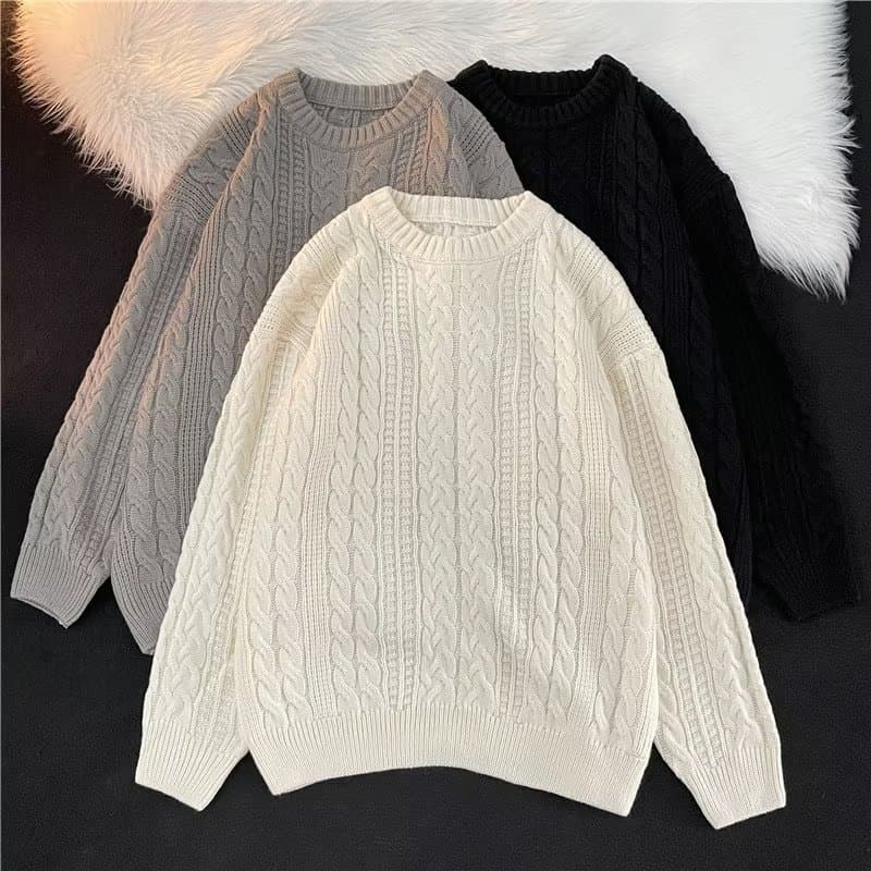 Trendy 2024 Japanese Style Vintage Sweater Unisex Autumn Ins BF Retro Soft Cozy Pullover Button Knit Top