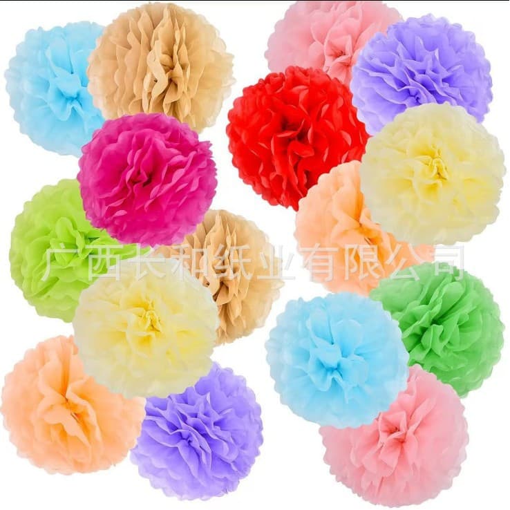 Cross-border factory Amazon wedding paper pompoms festival children's birthday party hanging decorations