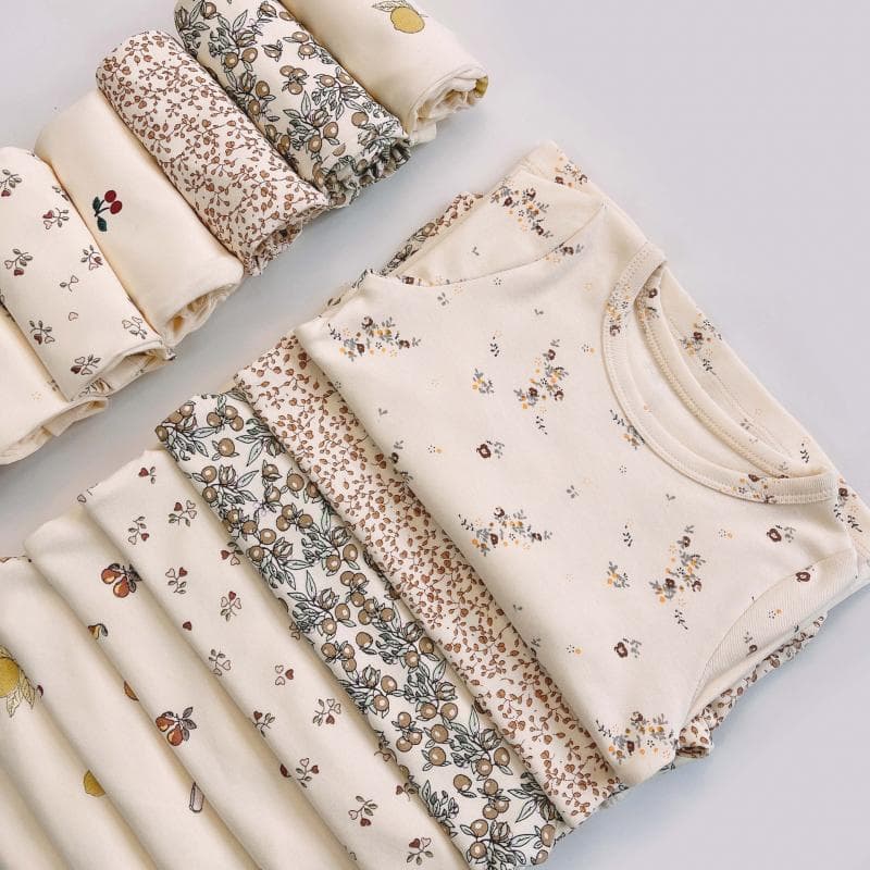 Nordic style Danish children's home clothes pajamas printed parent-child suit Korean style baby air-conditioned clothes boys and girls pajamas