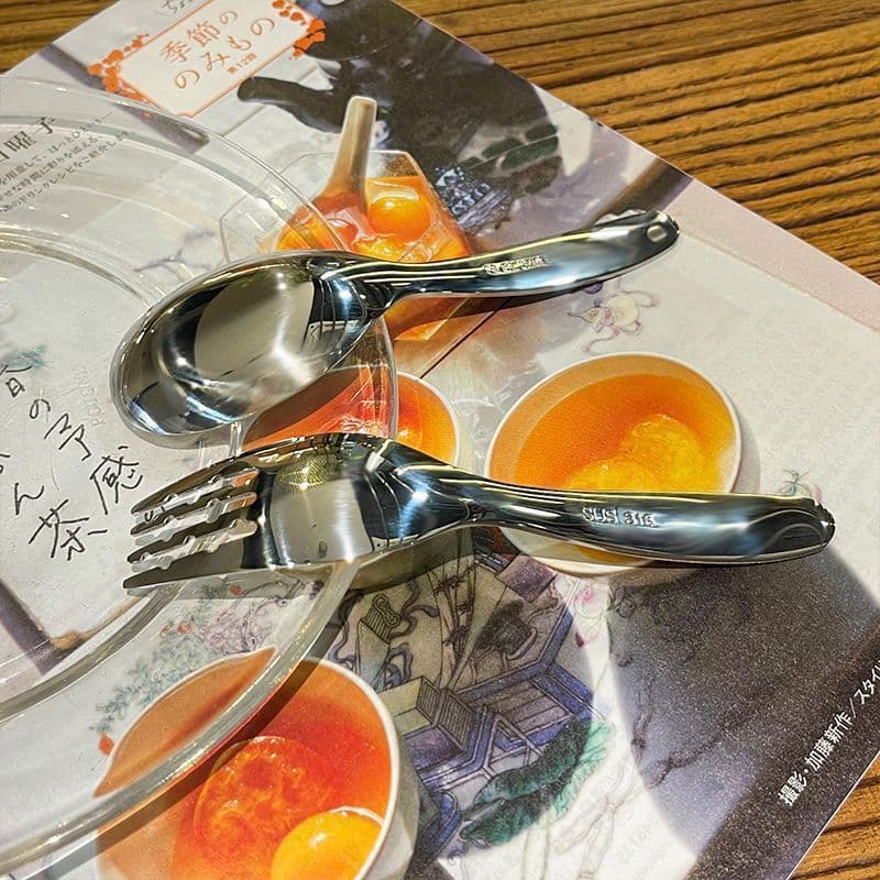 304 stainless steel household children's spoon short handle spoon fork hotel high-end thickened creative cute spoon fork tableware
