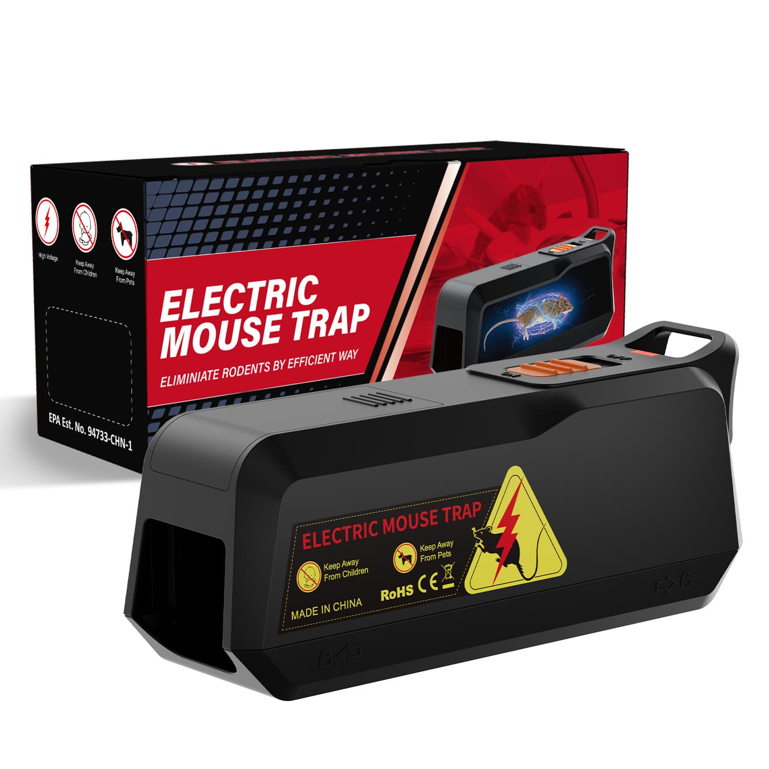 Double Kill electric rat trap for home use, with replaceable base plate.