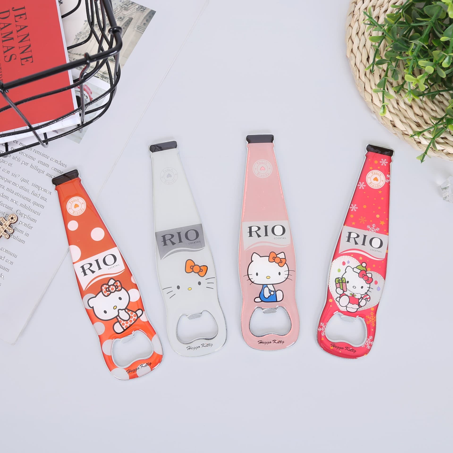 Cartoon Soft Silicone Metal Beer Bottle Opener Fridge Magnet Multi-Functional Portable Trendy Chinese Design Bulk Available