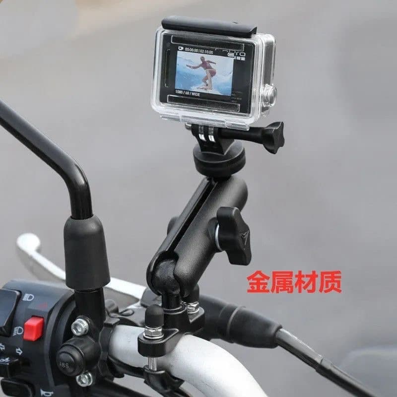 Cross-border Outdoor Cycling U-shaped Dual-head Clip Selfie Stick Sports Camera Heavy-duty Clamp Motorcycle Mountain Bike Camera Mount