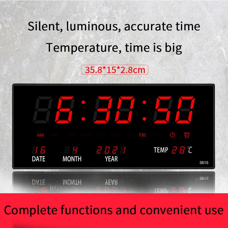2023 New Creative Led Digital Electronic Clock Living Room Multifunctional Perpetual Calendar Wall Clock Home Decoration