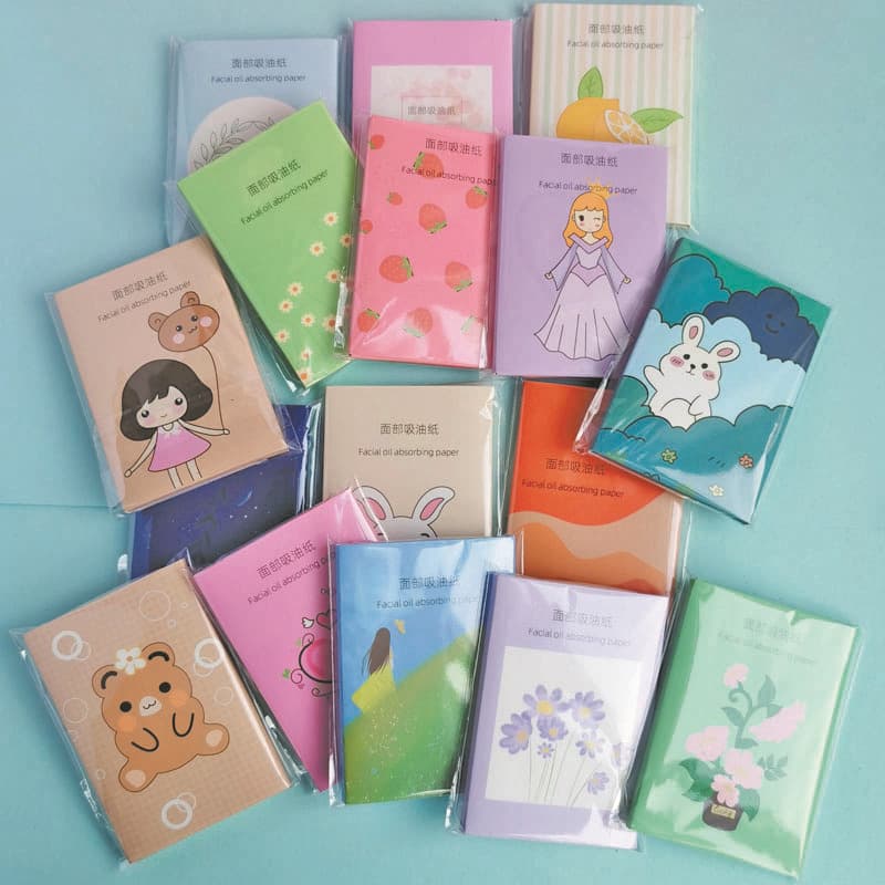 Wholesale Facial Oil Blotting Paper, Blue Film Oil and Sweat Absorbing Paper, Summer Portable Refreshing Linen Paper for Cleansing