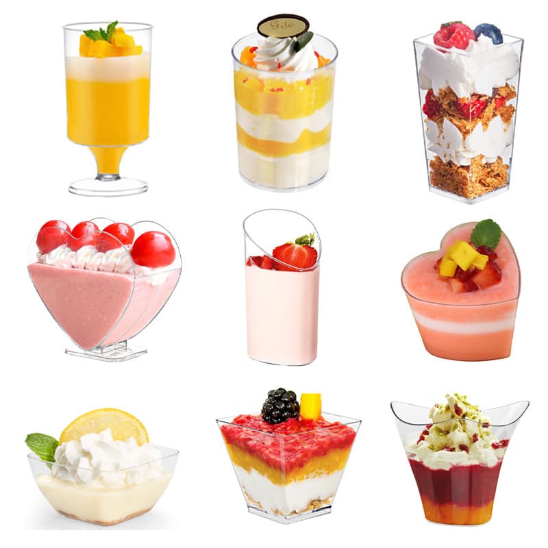 Mousse cake cup, square cup, dessert table, inclined pudding jelly cup, tiramisu cup, disposable plastic cup