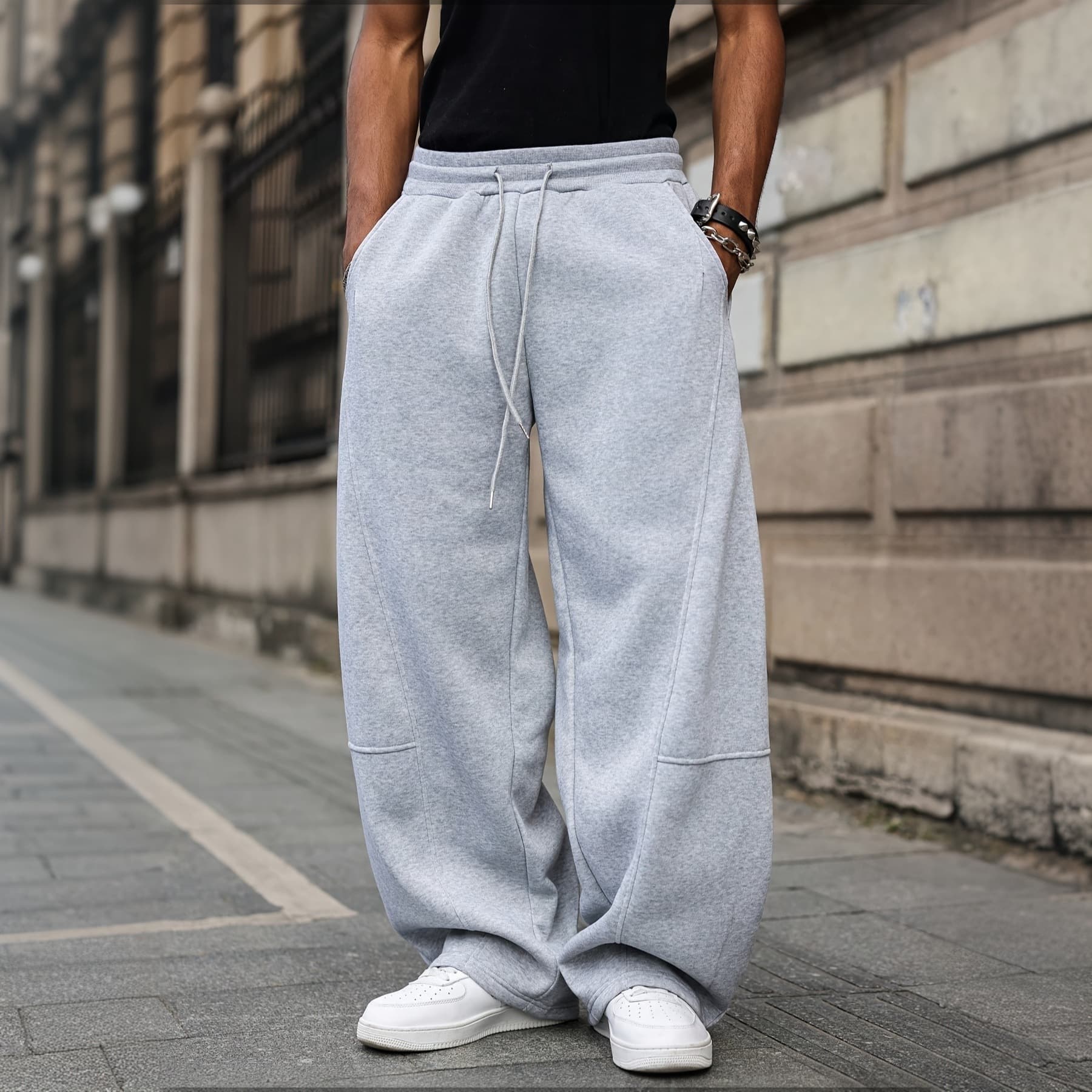 Cross-border 2026 Focus Spring/Autumn Sweatpants for Men American Heavyweight Versatile Straight-Leg Long Pants Bestseller Fashion Casual Trousers