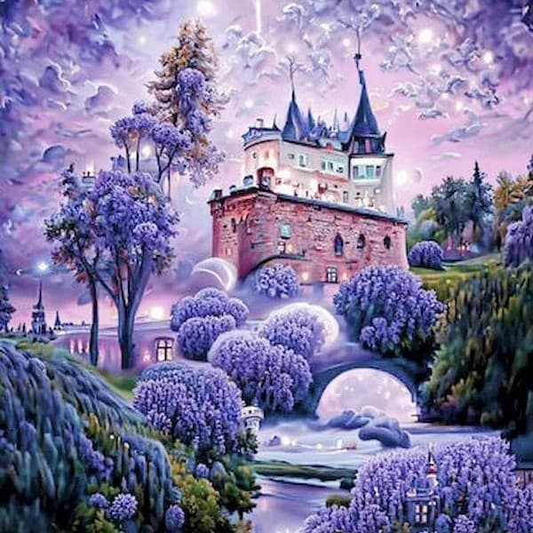 Amazon TEMU Diamond Painting Bestseller Dreamy Scenery Full Diamond DIY Bedroom Living Room Wall Decor Factory Direct