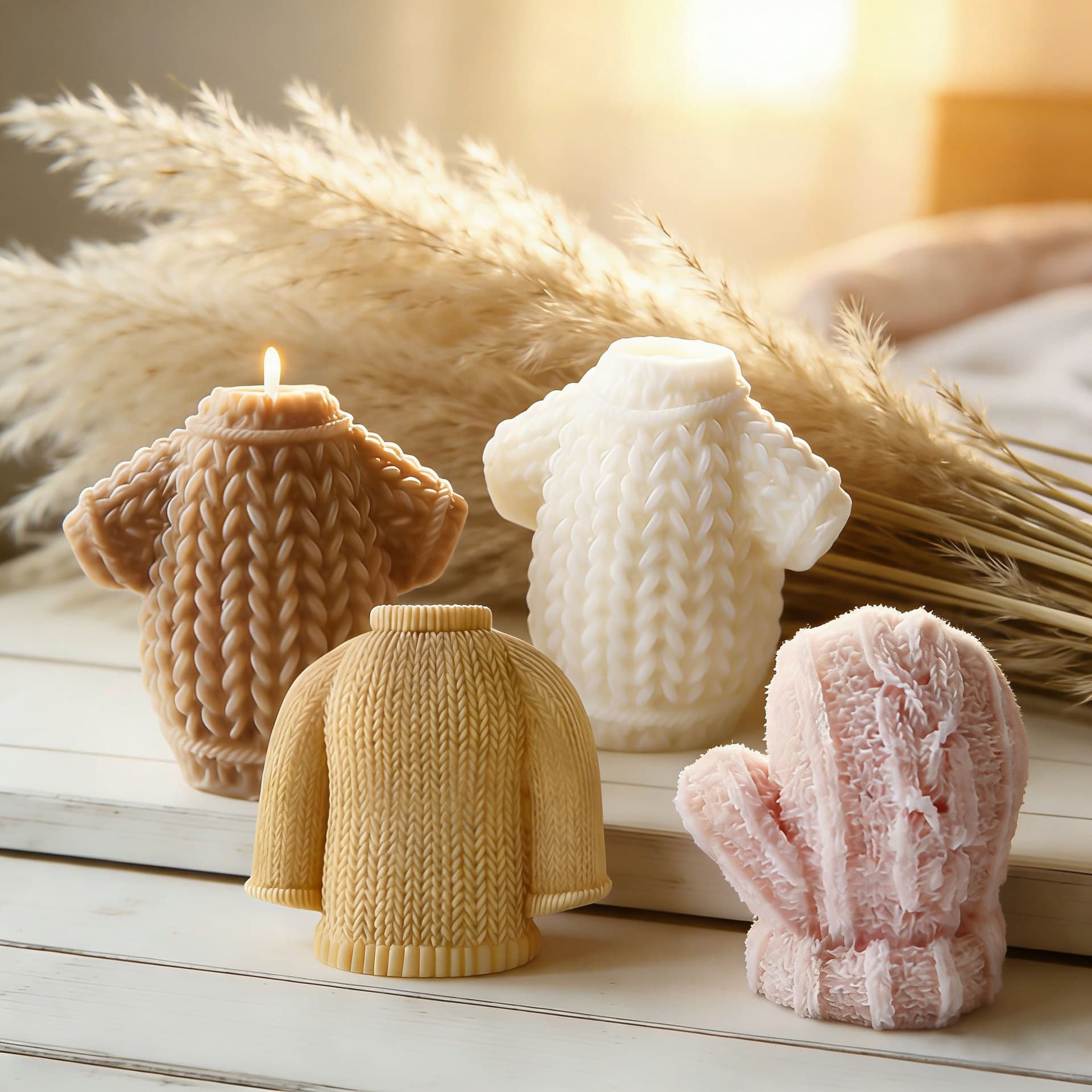 Jiahuimei Knitted Glove Candle Mold Sweater Silicone Mold Christmas Scented Candle Soap Mold Wholesale