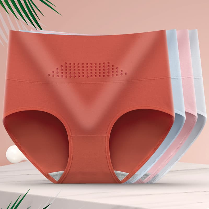 Factory Direct Wholesale 95% Cotton High-Waist Honeycomb Women's Underwear Cotton Crotch Shapewear Tummy Control New Style