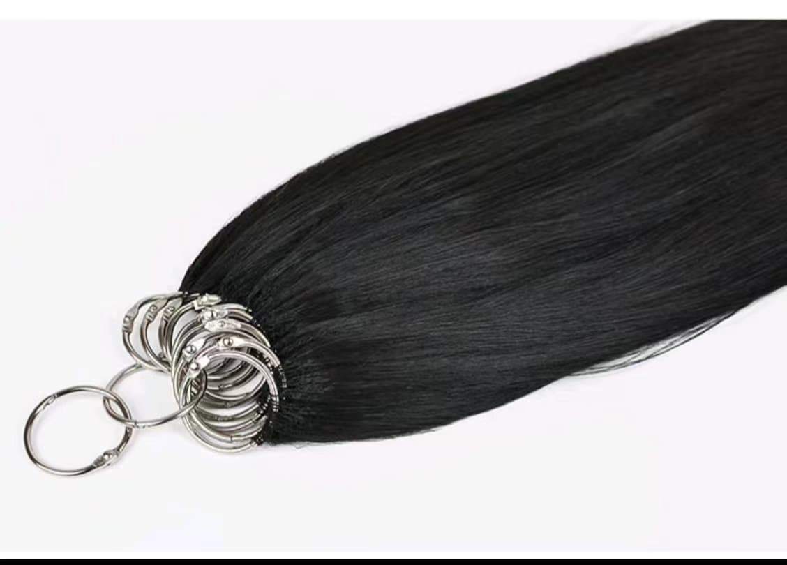 Second Generation Feather Hair Extensions Real Hair Micro Braided Invisible Dyeable and Permable Long Hair Seamless Hair Extensions
