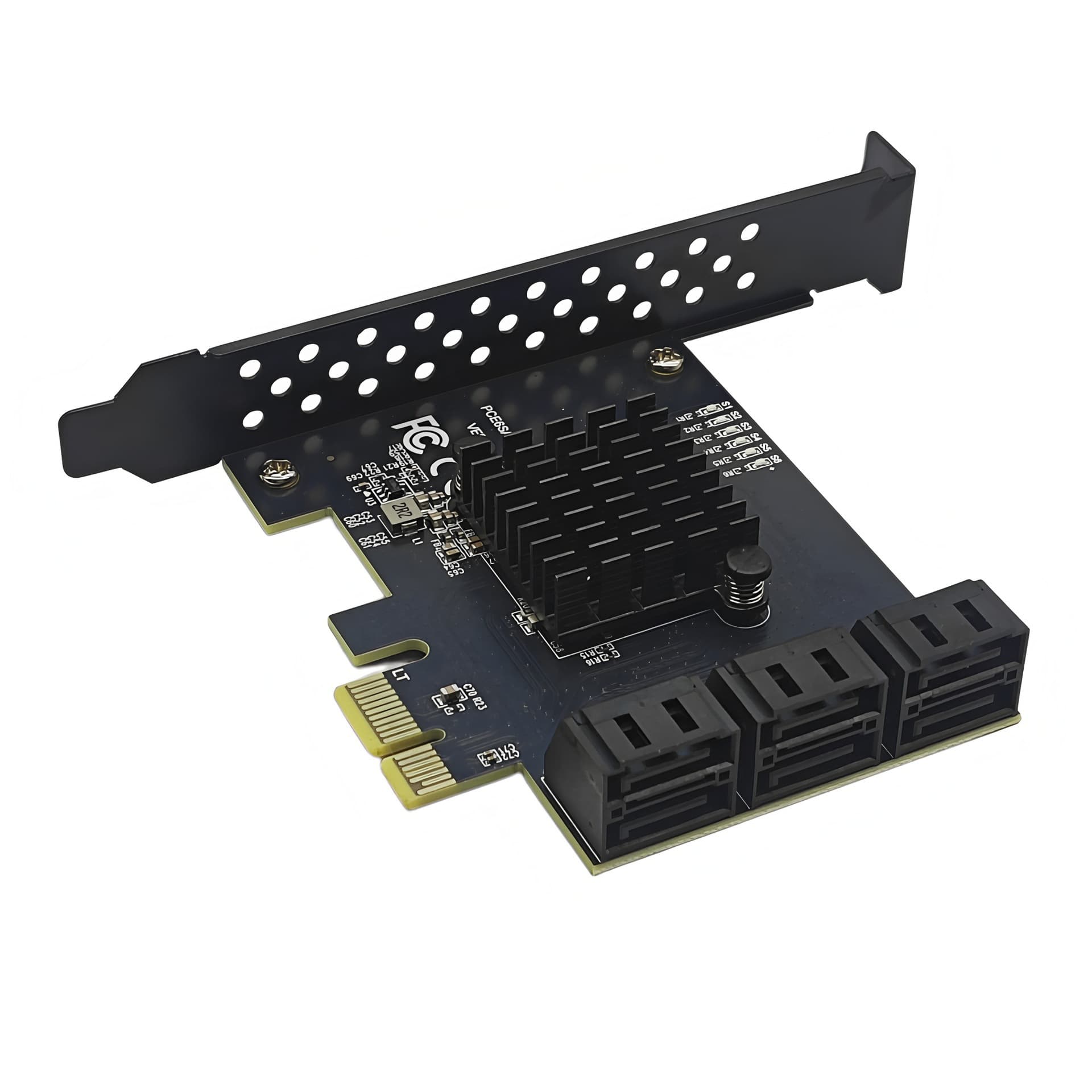 PCI-E GEN3 to 6-Port SATA3.0 HDD SSD Adapter Card 6G Expansion Card Realtek RTL9100VB Controller