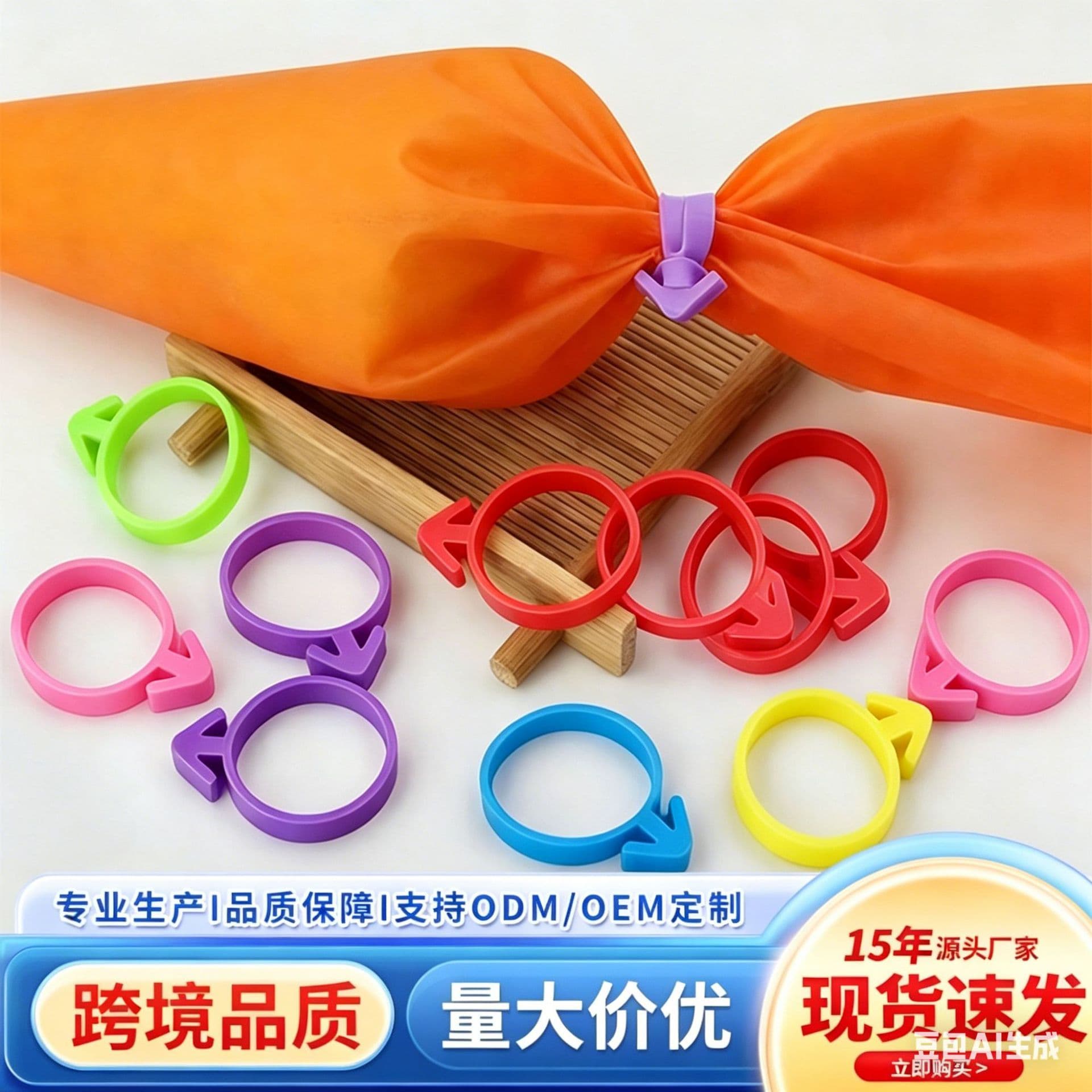 Piping Bag Silicone Fixing Ring, Cream Icing Bag Sealing Silicone Band, Elastic Silicone Tie Closure Ring